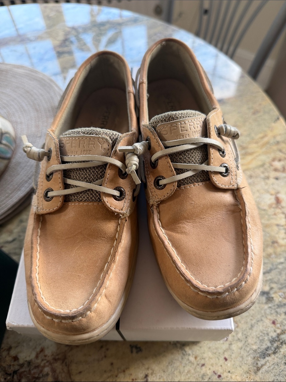 Sperry Men's Light Brown Leather Two-Eye Boat Shoes
